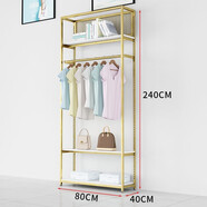 杜歡駿服裝店展示架雙層可調節組合掛衣架男女裝童裝店鋪鐵藝貨架展示架 款式7 長(cháng)80寬40高240（可調節）