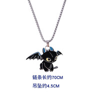 堅銀日本韓國女項鏈卡通小白龍設計感流情侶創(chuàng  )意百搭飾品男生日禮物 小黑龍項鏈