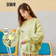森馬森馬衛衣女加絨套頭衫慵懶風(fēng)冬季新款刺繡oversize落肩針織衫