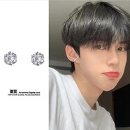 蔓笙無(wú)耳洞耳釘男潮免打孔學(xué)生耳夾鑲鉆磁鐵吸鐵石耳骨夾痞帥潮男耳飾 一對