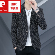 皮爾卡丹（pierre cardin）2025男裝春季休閑西裝外套男春天薄款個(gè)性西服春秋款男士單西 黑色 2XL