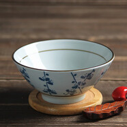 和風(fēng)四季 釉下彩陶瓷5英寸飯碗斗笠碗喇叭碗日式餐具手繪喇叭碗家用米飯碗 5英寸喇叭碗(2號色)單個(gè)