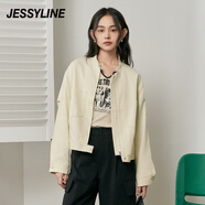 Jessy line杰茜萊米白色立領(lǐng)氣質(zhì)小外套女秋新短款百搭夾克潮 商場同款 米白色 M/165