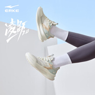 鴻星爾克（ERKE）女鞋跑鞋新款軟彈減震女子跑步鞋防滑運(yùn)動(dòng)鞋子凌躍2.0 微晶白/淺灰綠 38
