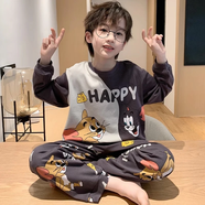 男童睡衣春秋季長(zhǎng)袖純棉薄款兒童男孩大童青少年男生卡通2025新款 41323【熱銷(xiāo)款】 100 【8碼】身高 30-40斤
