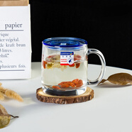 樂(lè )美雅（Luminarc)玻璃把杯咖啡杯防摔防爆喝水杯果汁杯諾卡鋼化牛奶杯 樂(lè )美雅鋼化茶杯帶塑料蓋380ml1只