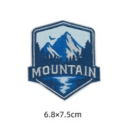 卡莊山峰風(fēng)景刺繡圓形布貼雪山圖案繡花裝飾標羽絨服破洞修補裝飾補洞 2號 熨燙/縫紉款