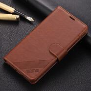 雅尊仕vivoX27手機殼翻蓋式皮套X27保護套全包vivoX23幻彩版插卡X21A防摔保護套男女款 vivoX21/X21A背后指紋版【棕色】