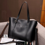 憧憬主義（VSOXS）單肩包女新款情人節托特包手提媽媽包女士通勤OL七夕時(shí)尚百搭包包 黑色