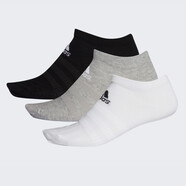 阿迪達斯阿迪達斯襪子男襪女襪休閑運動(dòng)純色籃球襪耐磨跑步襪透氣訓練襪 低幫 黑白灰3雙 DZ9400 【M】鞋碼39-42碼