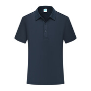 保羅嵐芝 夏季文化衫定制 短袖POLO衫 短袖T恤定制單色LOGO  藏藍(lán) 3XL 
