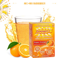 Emergen-c加拿大Emergen-C維生素C泡騰粉沖劑泡騰片VC粉橙子味90袋粉劑 橙子味 原裝90袋