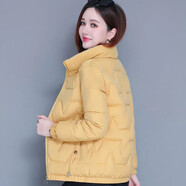 莎羽依 棉服女短款保暖外套2025秋冬新款韓版寬松女裝小棉襖顯瘦上衣 黃色 A040 M 85-100斤