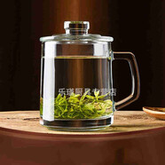 耐熱家用高硼硅耐熱把杯帶蓋泡茶杯家用開(kāi)水杯帶把手帶蓋玻璃杯可微波爐玻璃杯茶杯帶蓋喝水杯子喜碧 單只裝帶蓋【380ml】