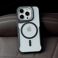 適用蘋(píng)果16手機(jī)殼13金屬iPhone15promax磁吸磨砂14防摔手機(jī)保護(hù)殼套 鏡頭隱形支架【黑色】樂(lè)酷小蠻腰磨砂磁吸殼x側(cè) iPhone 15