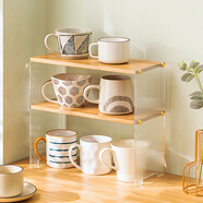 木馬人儲物架杯子收納架廚房置物架子臺面零食架可組裝貨架雜物架衛生間 原色-二層