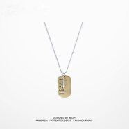 卡萊茵歐美潮牌原創(chuàng)海軍風(fēng)復(fù)古潮流情侶嘻哈街舞bboy吊墜情侶男女項(xiàng)鏈情 古銅色