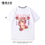 JOJO的奇妙冒險聯(lián)名潮牌周邊夏季純棉短袖T恤男女上衣服休閑半袖 白色 S