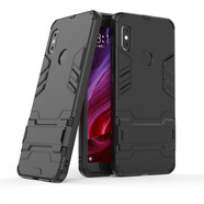 鴻偉科 小米max2/max3手機殼防摔全包MAX保護套硅膠磨砂軟邊防摔個性創(chuàng)意支架潮男女款 小米max3鎧甲款-黑色