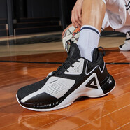 匹克籃球鞋男鞋夏季新減震耐磨防滑學(xué)生比賽訓練實(shí)戰經(jīng)典戰靴藍球鞋子 白色/黑色 41