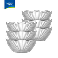 樂(lè )唯詩(shī) 玻璃碗湯碗兒童碗飯碗沙拉碗餐具拉面碗 花瓣碗【透明款】300ml*6