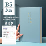 慢作 A4超厚筆記本子a4文具軟皮面本加大號(hào)加厚多功能商務(wù)記事本大學(xué)生考研考試康奈爾日記本工作記錄本 B5超厚400頁(yè)-灰藍(lán)-未來(lái)可期