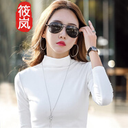 筱嵐半高領(lǐng)打底衫女秋冬2023秋薄款女式修身洋氣內(nèi)搭小衫純色上衣 白色 M【加絨款】