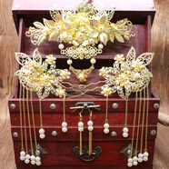 夢(mèng)君宸兒童古裝頭飾漢服配飾簪子公主貴妃發(fā)飾舞臺表演發(fā)簪配飾 A 款頭飾白色套裝（耳環(huán)鉤）