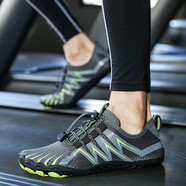 克卜勒情侶深蹲硬拉健身房跑步機軟底跑步鞋女室內跳繩動(dòng)感單車(chē)專(zhuān)用鞋套腳 灰色 38