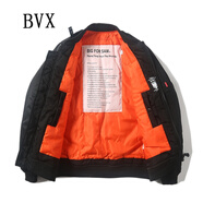 BVX潮牌MA1飛行員夾克男潮流寬松大碼加厚棒球服秋冬裝百搭休閑外套 黑色（冬季加棉） XL