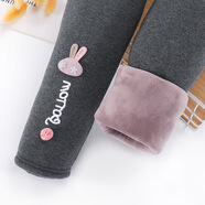 月淘氣女童加厚打底褲冬款1-10歲小女孩穿的三層加絨加厚打底棉褲中大童 MK09深灰 140