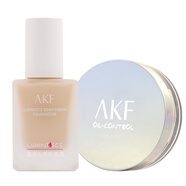 AKF定妝散粉輕透柔焦散粉10g控油遮瑕透明蜜粉持妝久不易脫妝防水汗 散粉+粉底液