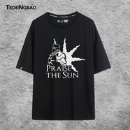 特登堡黑暗之魂三部曲游戲周邊衣服Dark Souls太陽(yáng)騎士短袖夏純棉 黑色1 L