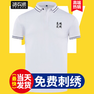 皓衣閣 企業(yè)工衣定制工作服T恤刺繡logo高端Polo文化衫印字保羅翻領(lǐng)廣告衫定做服裝聚會(huì)衫刺繡訂制 白色 S