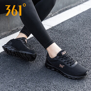 361°女鞋 跑步鞋女運動(dòng)鞋秋季361度女鞋網(wǎng)面休閑鞋透氣軟底旅游鞋子 曜石黑/玫瑰金2266 35