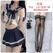 欲欲一試性感大碼學(xué)生制服內(nèi)衣JK超短裙甜美純欲可愛2022新款春夏睡衣套裝 學(xué)生裝+【黑色蕾絲襪】 S【80-100斤】保密發(fā)貨