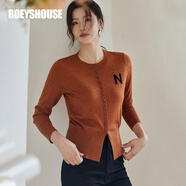 ROEYSHOUSE羅衣31.4%綿羊毛修身毛衣女春裝新款氣質(zhì)純色彈力針織衫07203 焦糖棕 M