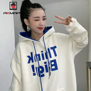 AEMAPE 歐洲站秋季上衣2024年春季新款歐貨女裝字母印花連帽衛衣女 杏色_高品質(zhì)絨 L_120-140