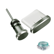 科森拓適用vivo iQOO手機防塵塞OPPO Type-c蘋果15新款iPhone16 plus/pro max軟硅膠塞USB-C充電口防塵塞 深空灰+收納盒
