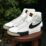 耐克（NIKE）休閑鞋男鞋秋季新款運動(dòng)鞋Blazer開(kāi)拓者高幫板鞋DQ7673-100 FB8891-002黑白綠 42