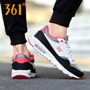 361°運動(dòng)鞋男鞋春季新款361男士氣墊緩震網(wǎng)面運動(dòng)跑步鞋透氣休閑鞋子 曜石黑/宇宙灰-網(wǎng)面 41