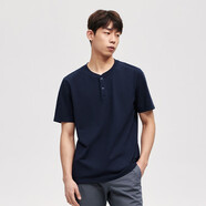 網(wǎng)易嚴(yán)選汗無痕防污吸汗棉T恤男夏短袖科技男休閑百搭純色經(jīng)典款 藏青色 S(165/88A)