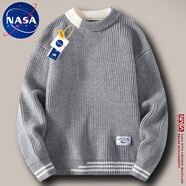 NASA XVVX官方秋冬季加厚毛衣男新款潮流寬松半高領(lǐng)針織衫男保暖男裝上衣服 6081灰色【常規(guī)款】 3XL (145-160斤)