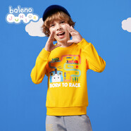 班尼路（Baleno）童裝2022春秋托馬斯休閑春秋冬男童衛(wèi)衣印花棉中大童套頭上衣29Y 檸檬黃140cm