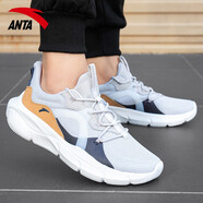 安踏（ANTA）運動(dòng)鞋男網(wǎng)面跑步鞋春 冬季男子透氣休閑鞋子男 一度灰/淺棕/碳灰-2 39