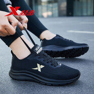 特步（XTEP）跑步鞋子男春夏季新款休閑運動(dòng)鞋男鞋網(wǎng)面透氣跑步鞋訓練慢跑鞋 黑金 44