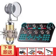 貝音凱 V20主播唱歌聲卡套裝電容麥外置手機(jī)電腦通用全民K歌抖音帶貨戶外直播支架麥克風(fēng)專業(yè)直播設(shè)備 V20土豪金色奶瓶套裝【含鋁箱】