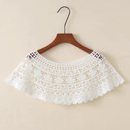 愛(ài)諾登（Ainuodeng）夏季韓版防曬小坎肩針織鏤空蕾絲小披肩百搭短款薄外套外搭女罩衫披肩 披肩：小葉草白色