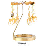 風(fēng)草集香薰蠟燭浪漫旋轉(zhuǎn)燭臺走馬燈木馬擺件聰明蓋ins少女心禮物雪花 兩只小鹿