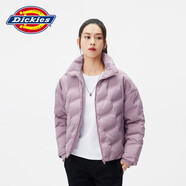 dickies羽絨服 全身壓印印花羽絨服 保暖外套上衣DK010807 藕紫色 XL 充絨量:180g